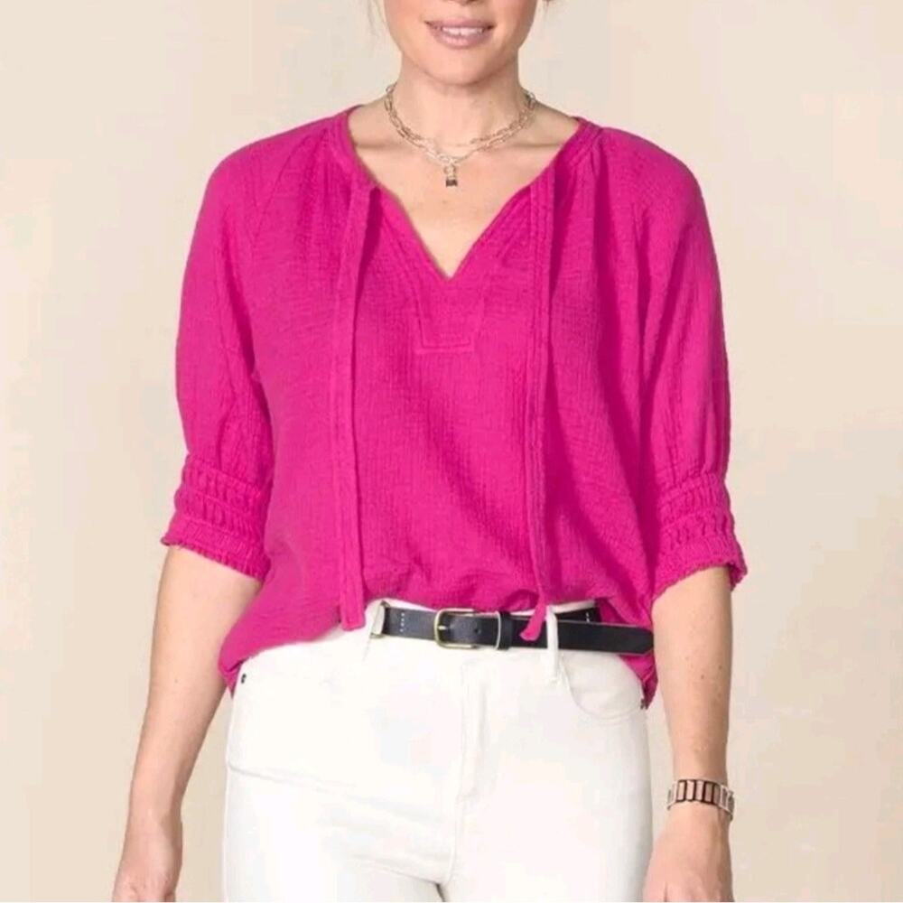 Matilda Jane Good Hart Pink Gauze Cotton Blouse Top XXL